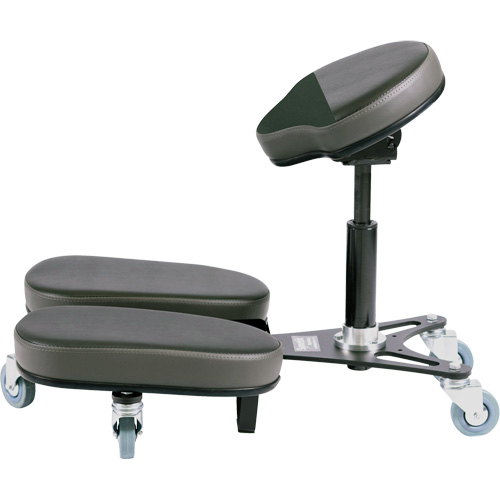 STAG4 Adjustable Kneeling Chair, Vinyl, Black/Grey Kelford