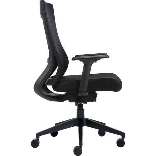 Chaise &agrave; dossier moyen avec m&eacute;canisme &agrave; basculement synchronis&eacute; &agrave; d&eacute;tection de poids , Mailles, Noir Kelford