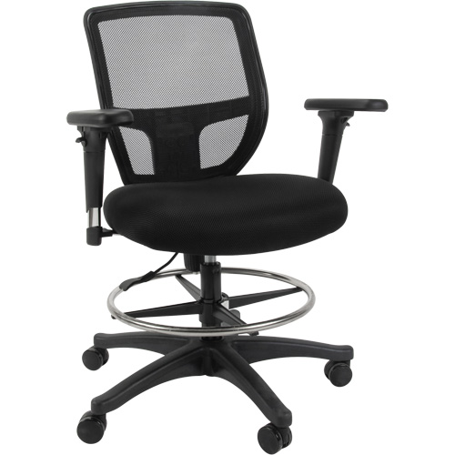 Mesh Work Stool, Mobile, Adjustable Height, 450 lbs. Capacity Kelford