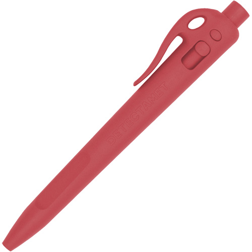 Stylo &agrave; bille d&eacute;tectable avec agrafe, Rouge, 1 mm, R&eacute;tractable Kelford