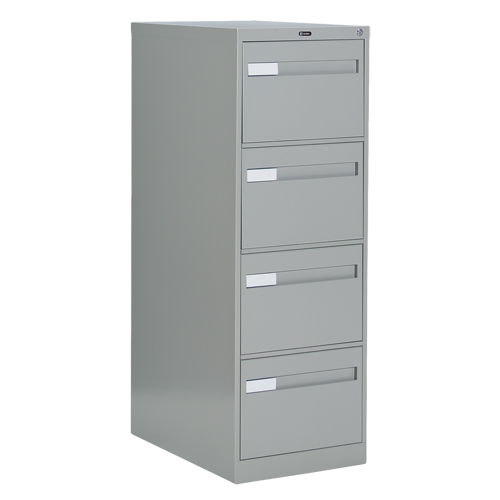 Vertical Filing Cabinet with Recessed Drawer Handles, 4 Drawers, 18.15" W x 26.56" D x 52" H, Grey Kelford