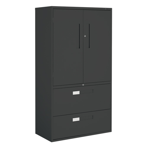 Armoire Multi-Stor, Acier, 3 Tablettes, 65-1/4" h x 36" la x 18" P, Noir Kelford