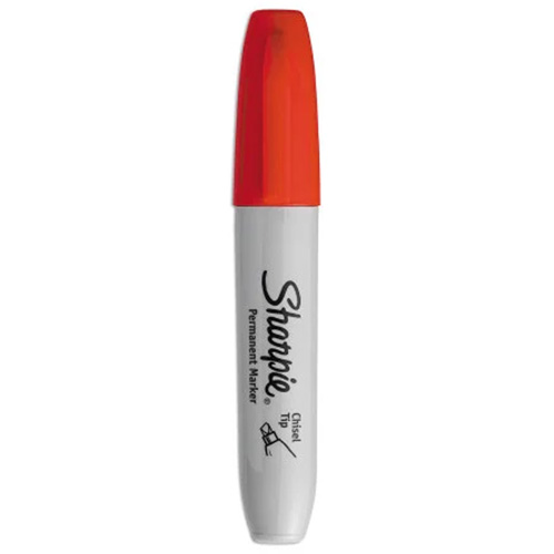 Marqueur permanent, Rouge, Pointe Ciseau Kelford