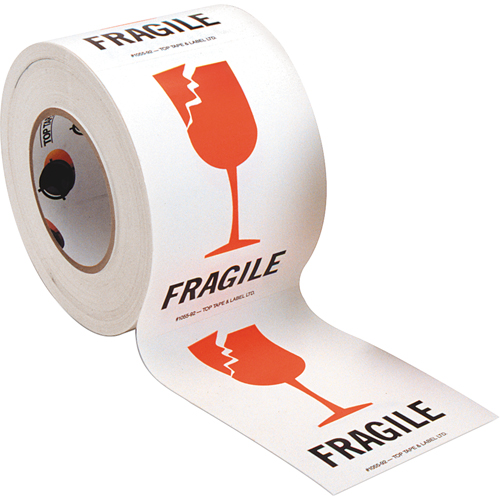 &eacute;tiquettes pour traitement sp&eacute;cial Fragile, 6" lo x 4" la, Rouge/blanc Kelford