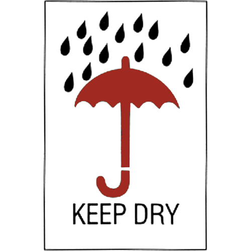 "Keep Dry" Special Handling Labels, 6" L x 4" W, Red on White Kelford