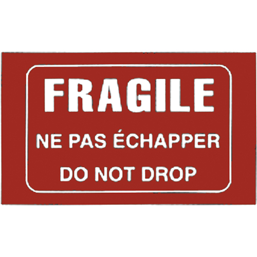 &eacute;tiquettes pour traitement sp&eacute;cial bilingues Fragile, 5" lo x 3" la, Blanc/rouge Kelford