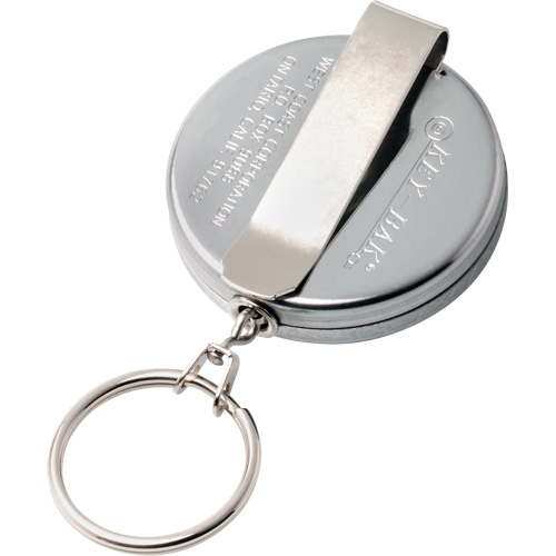 Original Series Retractable Keychain, Chrome, 24" Cable, Belt Clip Attachment Kelford