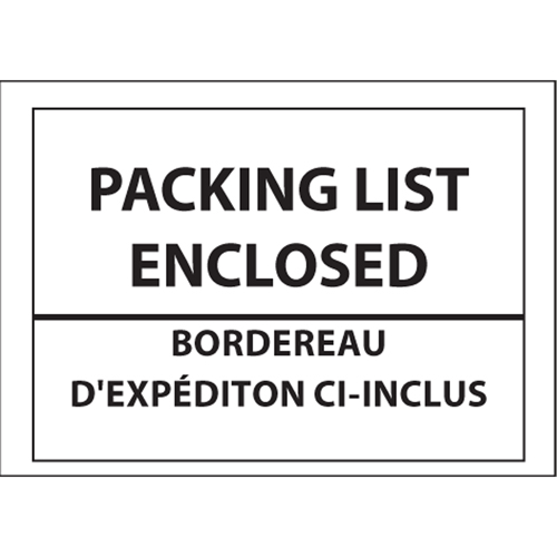 Packing List Envelopes, 4" L x 5" W, Backloading Style Kelford