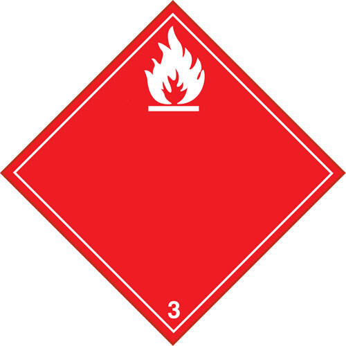 &eacute;tiquettes d'exp&eacute;dition TMD, Classe 3, Liquides inflammables, Vinyle Kelford