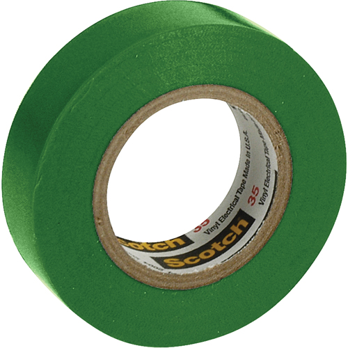 Rubans en vinyle pour codage en couleurs 35 Scotch, 12,7 mm (1/2") x 6,1 m (20'), Vert, 7 mils Kelford