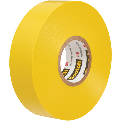 Rubans en vinyle pour codage en couleurs 35 Scotch, 12,7 mm (1/2") x 6,1 m (20'), Jaune, 7 mils Kelford