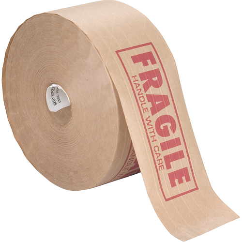 Pre-Printed Gummed Tapes, 76 mm (3") x 137 m (449.475'), Kraft Kelford