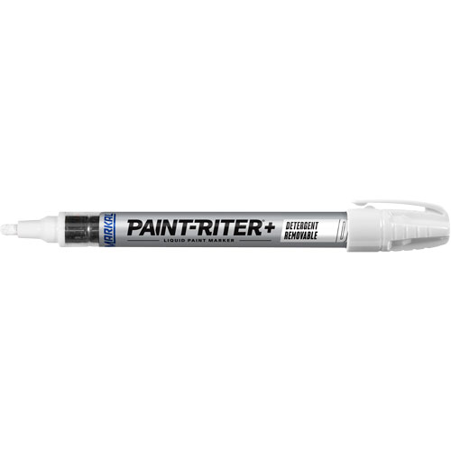 Paint-Riter&reg;+ Detergent Removable Paint Marker, Liquid, White Kelford