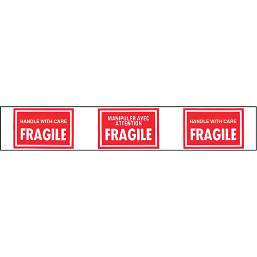 Pre-Printed Message Tapes, 1-7/8" W, White on Red Kelford