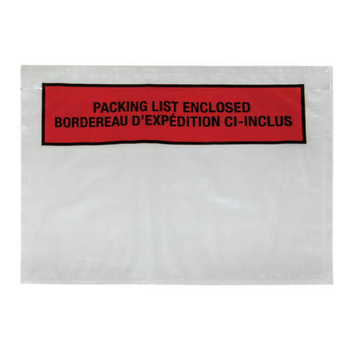 Packing List Envelope, 7" L x 5-1/2" W, Backloading Style Kelford