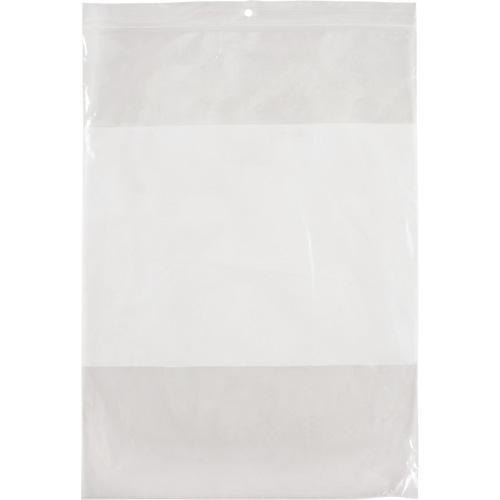 White Block Poly Bags, Reclosable, 12" x 9", 2 mils Kelford