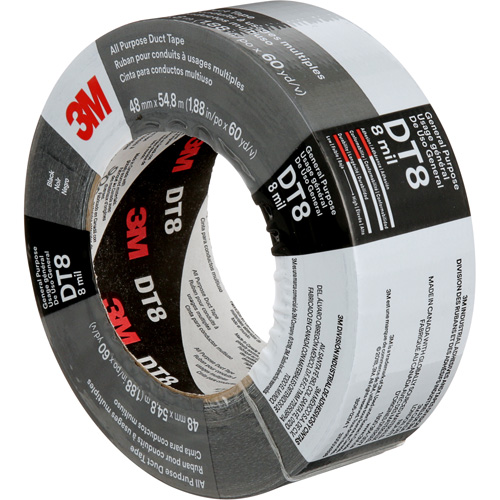 Ruban adh&eacute;sif tout usage DT8, 8 mils, Noir, 48 mm (2") x 55 m (180') Kelford