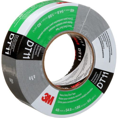 DT11 Heavy-Duty Duct Tape, 11 mils, Silver, 48 mm (2") x 55 m (180') Kelford