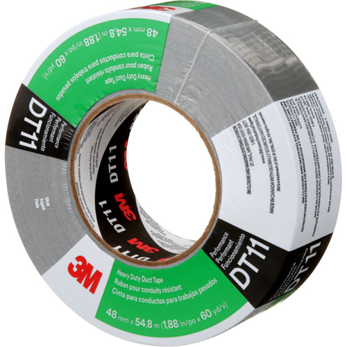 DT11 Heavy-Duty Duct Tape, 11 mils, Silver, 48 mm (2") x 55 m (180') Kelford