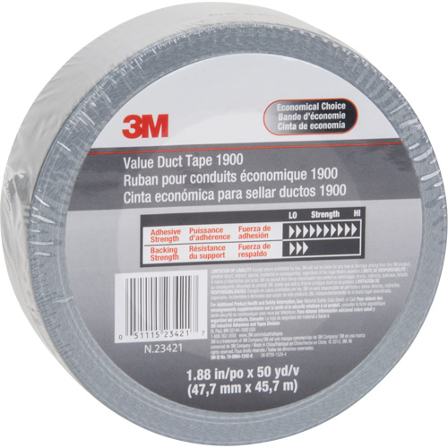 Ruban pour conduit &eacute;conomique 1900, 5,8 mils, Argent, 48 mm (2") x 5,7 m (18,7') Kelford