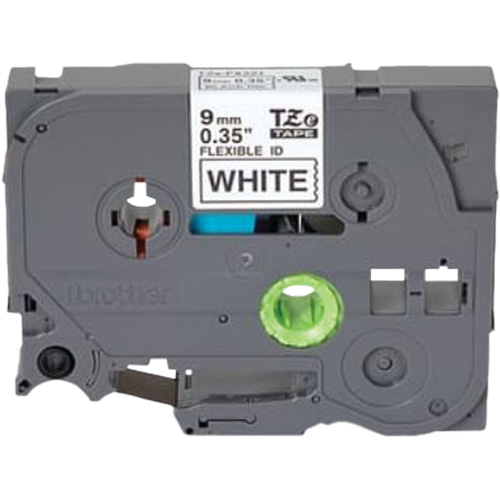 Cartouche de ruban flexible Tze, 9 mm x 26'/8 m, Noir sur blanc Kelford