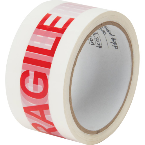 "Fragile" Box Sealing Tape, Hot Melt Adhesive, 2 mils, 48 mm (2") x 100 m (328') Kelford