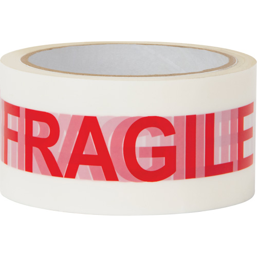 "Fragile" Box Sealing Tape, Hot Melt Adhesive, 2 mils, 48 mm (2") x 100 m (328') Kelford