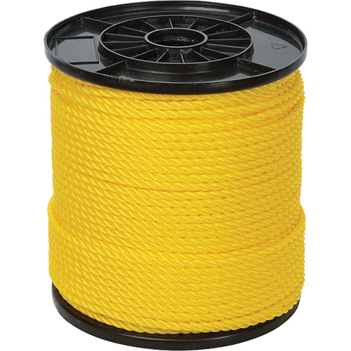 Corde torsad&eacute;e jaune &agrave; trois brins 1/4", Polypropyl&egrave;ne, 550' Kelford
