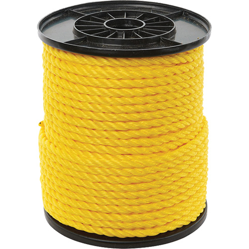 Corde torsad&eacute;e jaune &agrave; trois brins 3/8", Polypropyl&egrave;ne, 250' Kelford