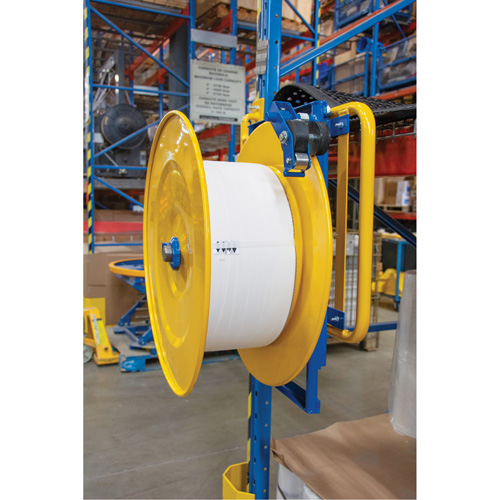 Strapping Dispenser, Polyester/Steel/Polypropylene Straps, 16"/8" Core Dia., 3"/8"/6" Roll Width Kelford