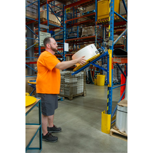 Strapping Dispenser, Polyester/Steel/Polypropylene Straps, 16"/8" Core Dia., 3"/8"/6" Roll Width Kelford