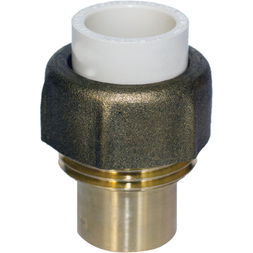 Raccord union, 1/2", PVC-C, Embout femelle x bras&eacute; Kelford