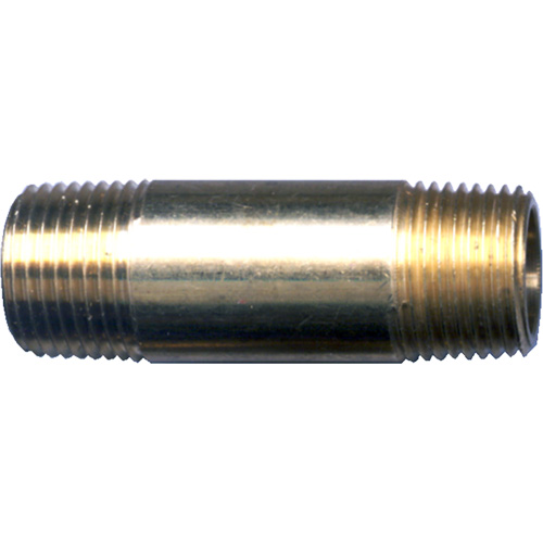 Long Pipe Nipple, Brass, 1/4", NPT x NPT Kelford