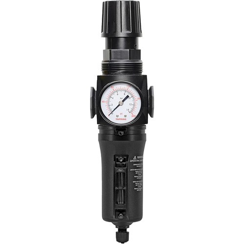 Manual Drain Filter/Regulator with Metal Bowl Modulair 300, 1/4" NPT, 250 PSI, 5.1 fl. oz. Capacity Kelford