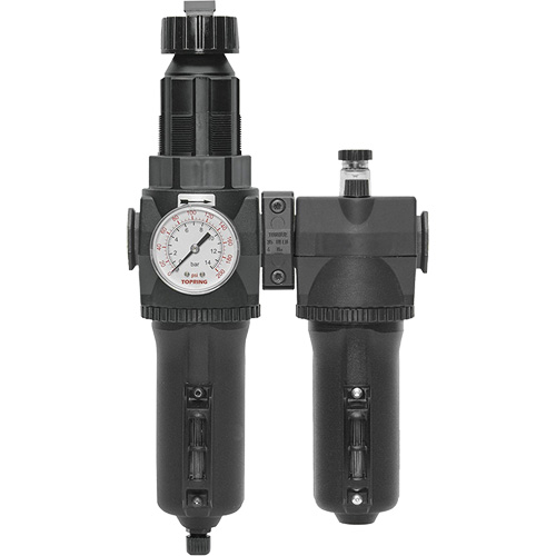 Filtre + r&eacute;gulateur + lubrificateur &agrave; drain manuel avec bol en m&eacute;tal et manom&egrave;tre Modulair 400, 1/2" NPT Kelford