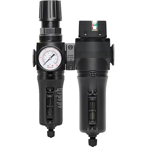 Filtre/r&eacute;gulateur + filtre coalescent drain manuel avec bol en m&eacute;tal Modulair 300, 1/4" NPT, 250 PSI, Capacit&eacute; de 5,1 oz liq. Kelford