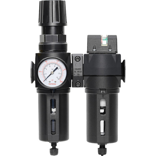 Filter/Regulator & Coalescing Filter Modulair 300 with Standard Bowl & Manual Drain, 3/8" NPTF, 150 PSI, 5.12 fl. oz. Capacity Kelford