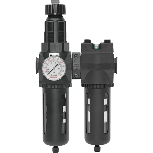 Filter/Regulator & Coalescing Filter Modulair 400 with Standard Bowl & Manual Drain, 3/4" NPTF, 150 PSI, 9.13 fl. oz. Capacity Kelford