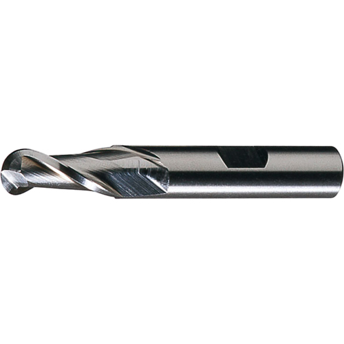 Centre Cutting Ball Nose Single End Finishers, 1" Dia., 2 Flutes, High Speed Steel Kelford