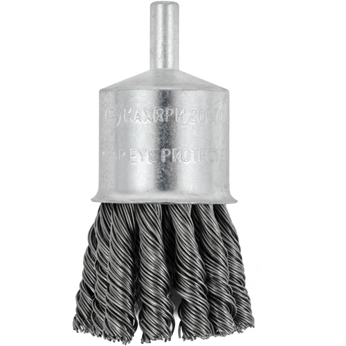 Brosse &agrave; embouts &agrave; fils nou&eacute;s torsad&eacute;s mont&eacute; sur mandrin, 1-1/8" dia. x 1/4" arbre Kelford