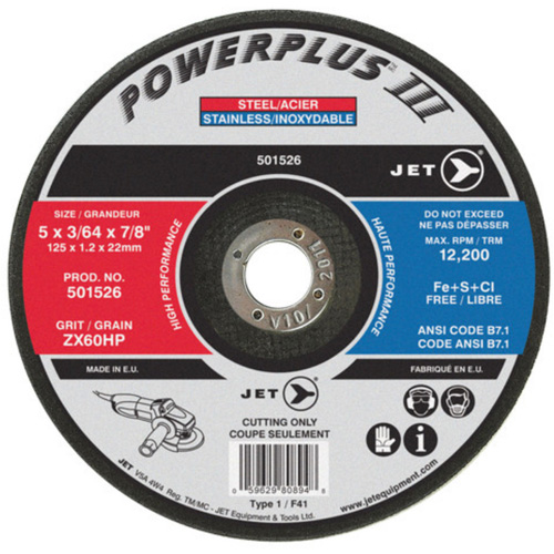 Meule &agrave; tronçonner POWERPLUS, 4-1/2" x 3/64", Arbre de 7/8", Type 1, 13 300 Tr/min Kelford