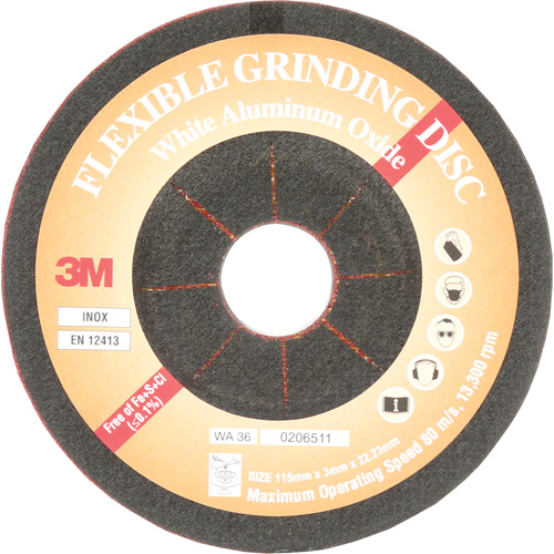 Disque de meulage flexible, 4-5/8", Oxyde d'aluminium, 22 mm, Type WA Kelford