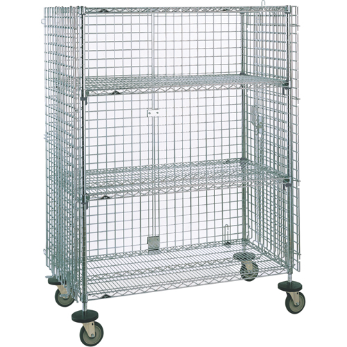 Security Carts, Chrome Plated, 21-1/2" x 68-1/2 x 50-1/2", 500 lbs. Capacity Kelford
