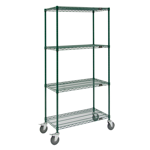 Wire Shelf Cart, Epoxy Finish, 36" x 69" x 24", 800 lbs. Capacity Kelford