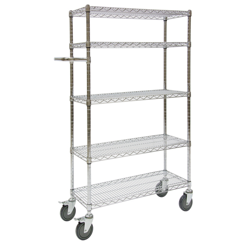 Push Cart, Chrome Plated, 30' x 60" x 14", 800 lbs. Capacity Kelford