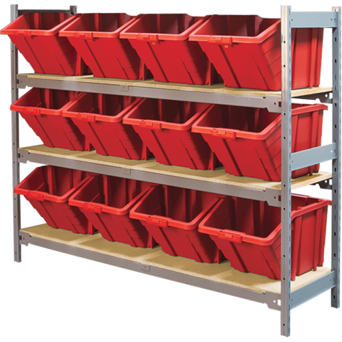 &eacute;tag&egrave;res larges avec bacs g&eacute;ants en plastique, Acier, Sans boulons, Capacit&eacute; 800 lb, 66" la x 60" h x 18" p Kelford