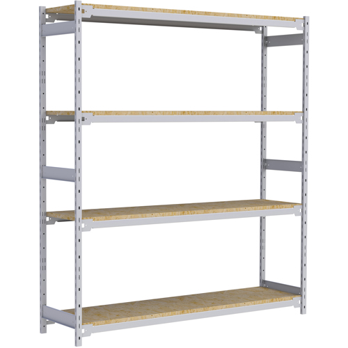Wide Span Record Storage Shelving, Steel, 4 Shelves, 72" W x 18" D x 84" H Kelford