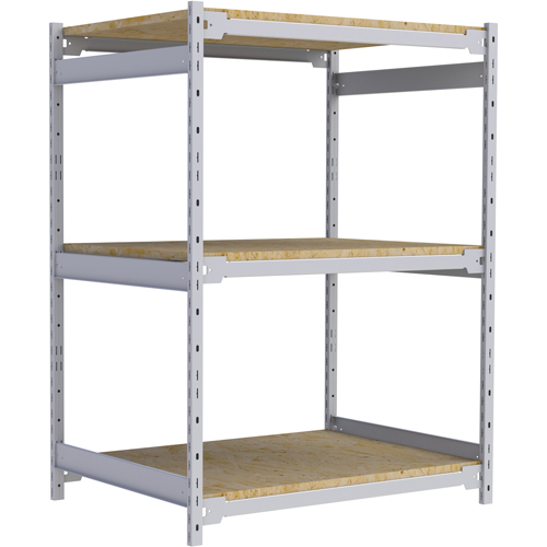 Wide Span Record Storage Shelving, Steel, 3 Shelves, 42" W x 32" D x 60" H Kelford