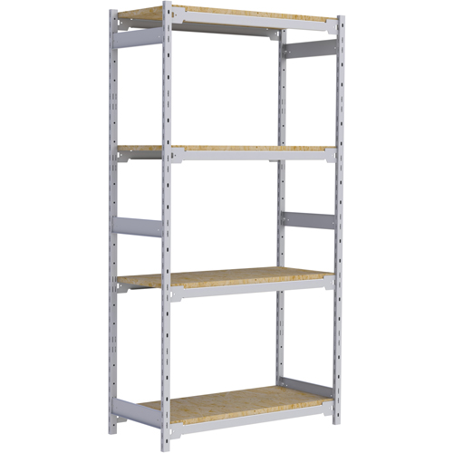 Wide Span Record Storage Shelving, Steel, 4 Shelves, 42" W x 18" D x 84" H Kelford