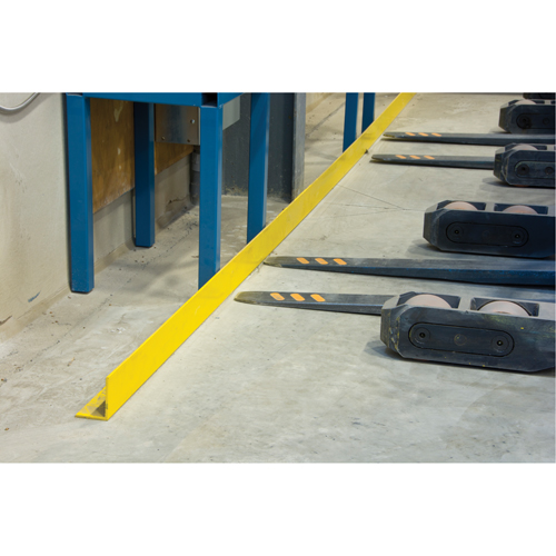 Floor Angle Guard Rails, Steel, 48" L x 5" H, Yellow Kelford
